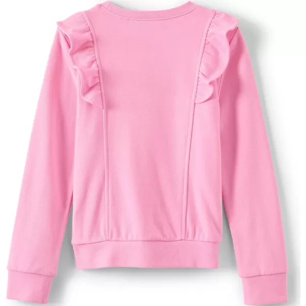 imageLands End Girls Long Sleeve Ruffle Sweatshirt TopWhisper Pink