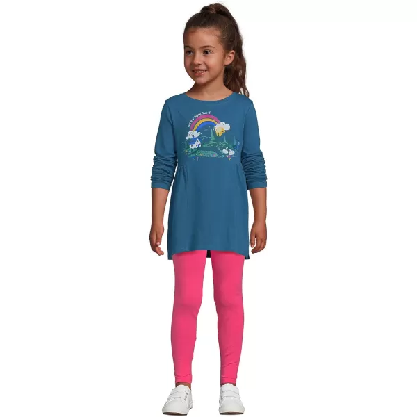 imageLands End Girls Long Sleeve Tunic TopHappy Place Cottage Rainbow