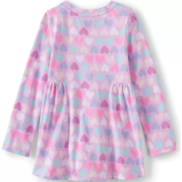 imageLands End Girls Long Sleeve Tunic TopLilac Multi Hearts