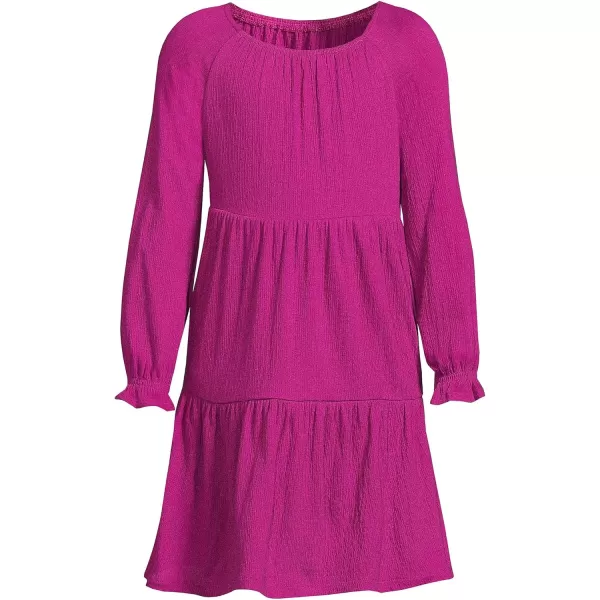 imageLands End Girls Long Sleeve Velvet DressMagenta Berry