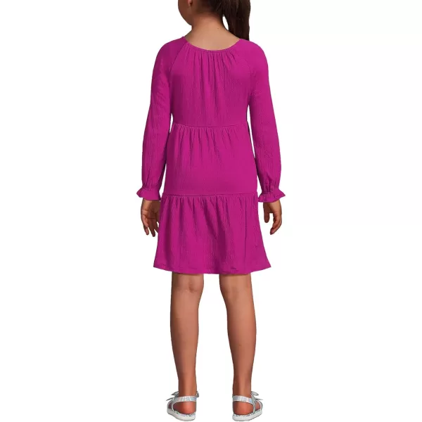 imageLands End Girls Long Sleeve Velvet DressMagenta Berry