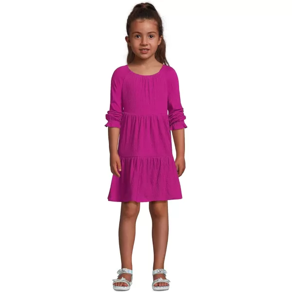 imageLands End Girls Long Sleeve Velvet DressMagenta Berry