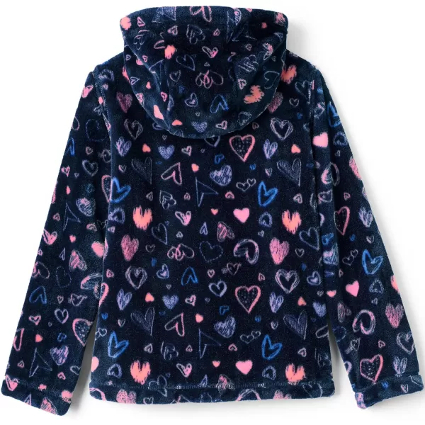 imageLands End Girls Softest Fleece JacketDeep Sea Navy Multi Hearts