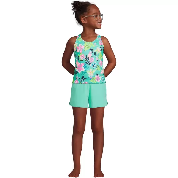 imageLands End Girls Tankini Swimsuit TopJewel Green Tropic Print