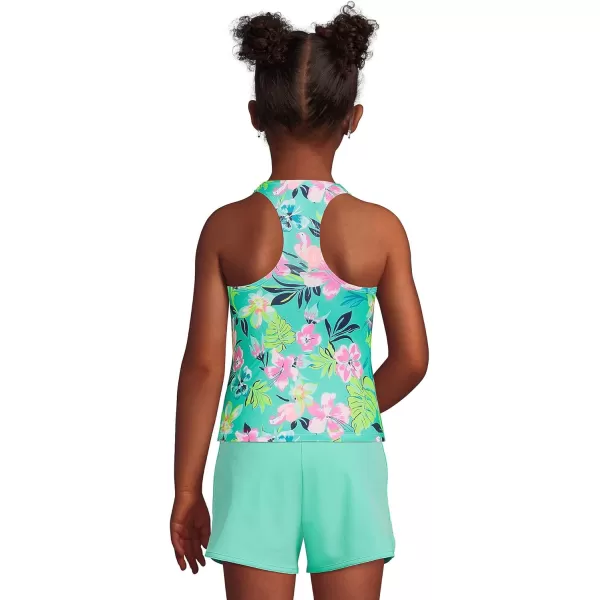 imageLands End Girls Tankini Swimsuit TopJewel Green Tropic Print