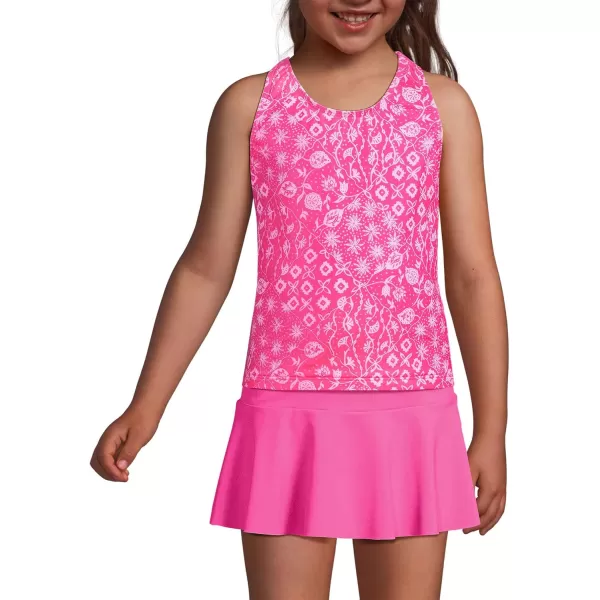 imageLands End Girls Tankini Swimsuit TopKnockout Pink Floral Mix