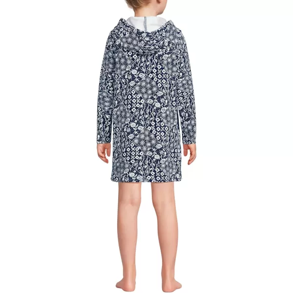 imageLands End Girls Terry Pullover CoverupDeep Sea Navy Floral Mix