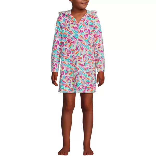 imageLands End Girls Terry Pullover CoverupWhite Fun Shells