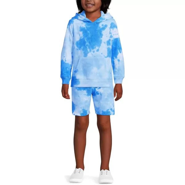 imageLands End Kids Fleece Pullover HoodieTonal Blue Tie Dye