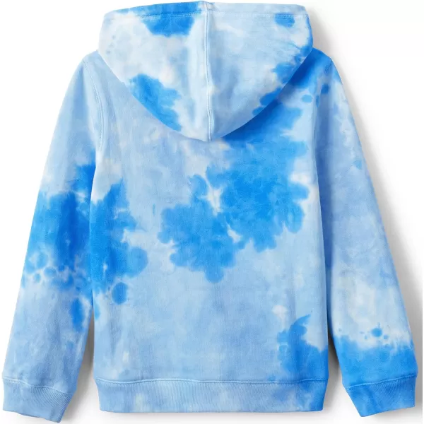 imageLands End Kids Fleece Pullover HoodieTonal Blue Tie Dye