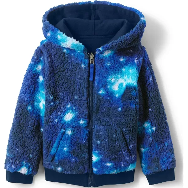 imageLands End Kids High Pile Lined Zip HoodieBlue Galaxy Space