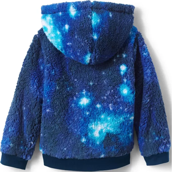 imageLands End Kids High Pile Lined Zip HoodieBlue Galaxy Space