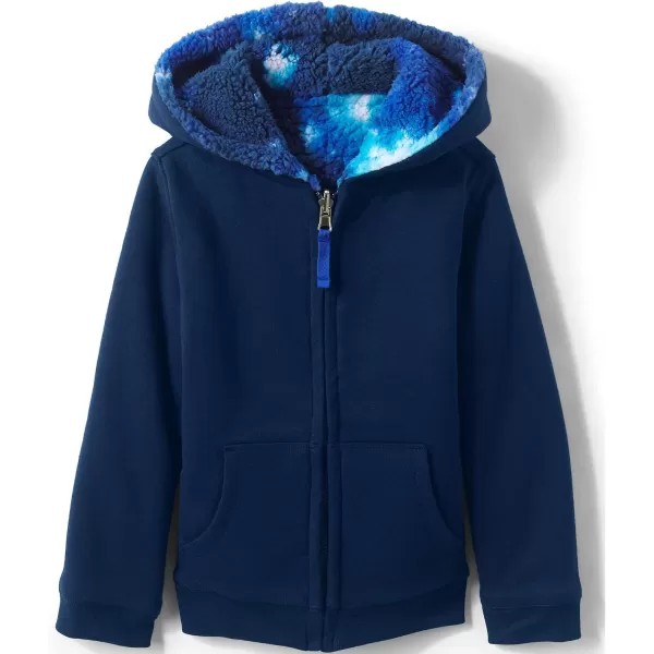 imageLands End Kids High Pile Lined Zip HoodieBlue Galaxy Space