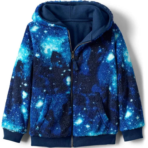 imageLands End Kids High Pile Lined Zip HoodieDeep Sea Navy