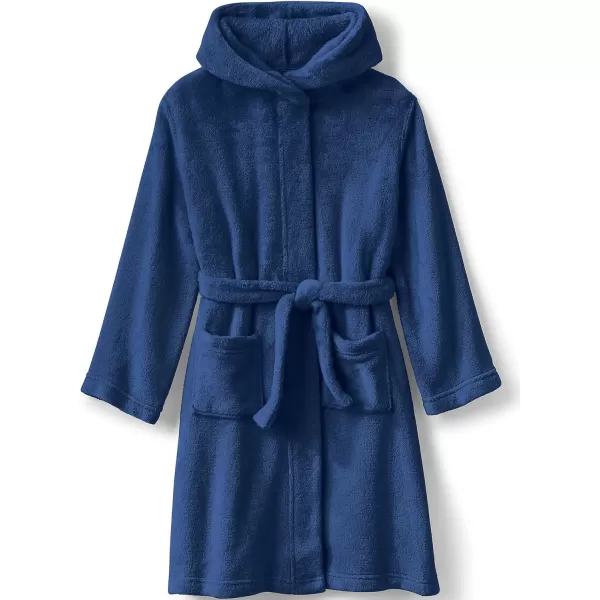 imageLands End Kids Hooded Fleece Solid RobeDeep Sea Navy