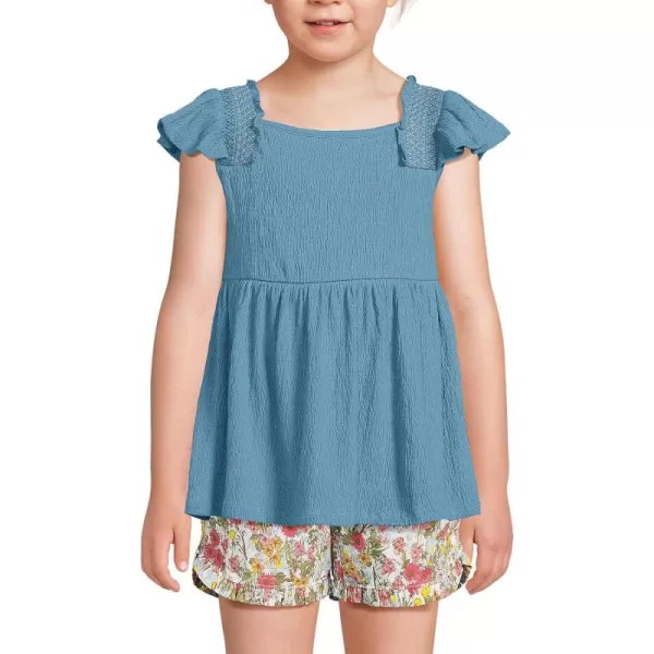 imageLands End Girls Chambray Smocked Tank TopMuted Blue