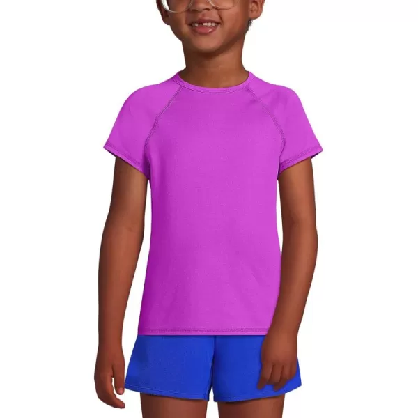 imageLands End Girls Graphic Mock Neck UPF 50 Sun Protection Rash GuardIsland Orchid