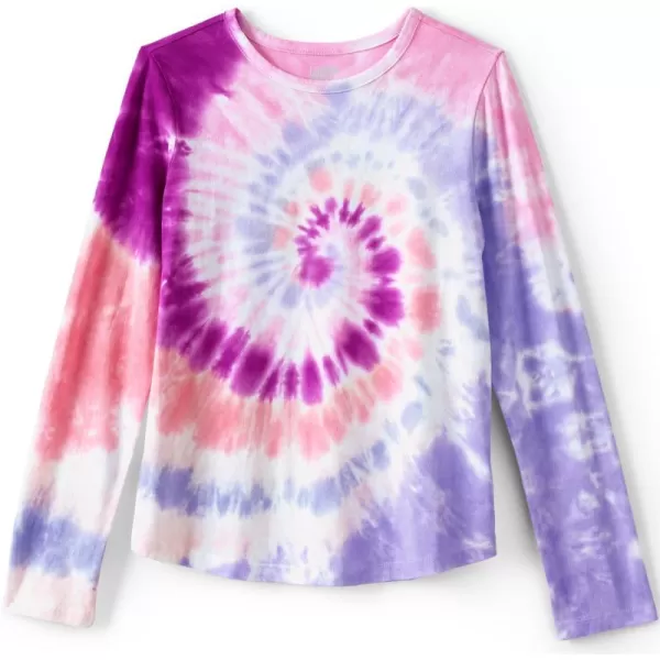 imageLands End Girls Graphic Tee ShirtPurple Tie Dye Swirl