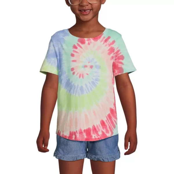 imageLands End Girls Graphic TeeCrisp Peach Swirl Tie Dye