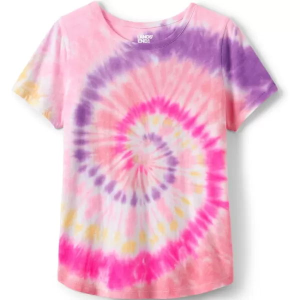 imageLands End Girls Graphic TeePink Multi Tie Dye Swirl