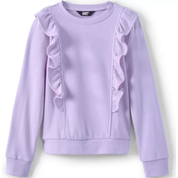 imageLands End Girls Long Sleeve Ruffle Sweatshirt TopLavender Mist