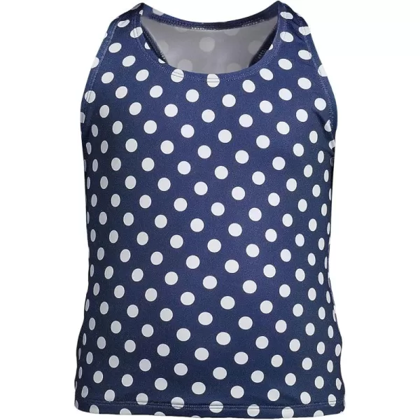 imageLands End Girls Tankini Swimsuit TopDeep Sea Navy Shadow Dot