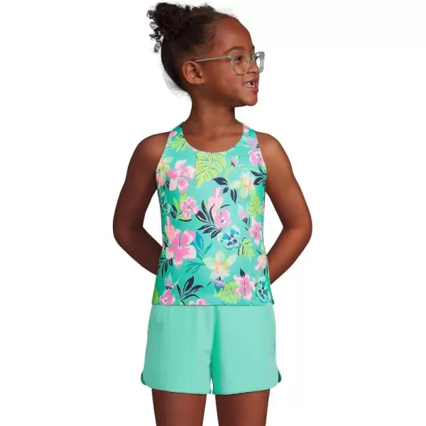 imageLands End Girls Tankini Swimsuit TopJewel Green Tropic Print