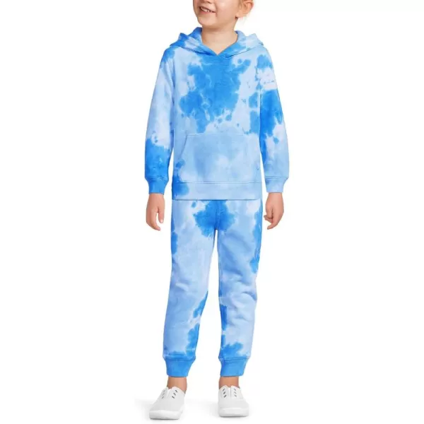 imageLands End Kids Fleece Pullover HoodieTonal Blue Tie Dye