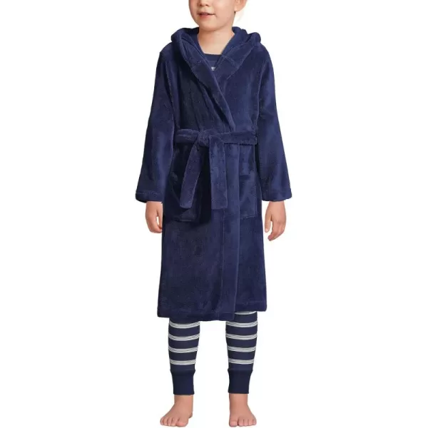 imageLands End Kids Hooded Fleece Solid RobeDeep Sea Navy