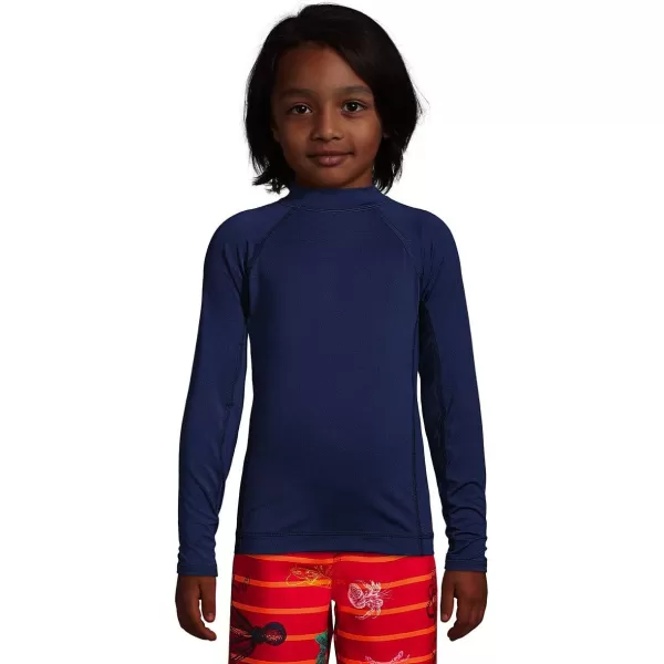 imageLands End Boys Long Sleeve UPF 50 Sun Protection Rash GuardDeep Sea Navy