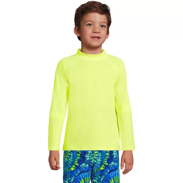 imageLands End Boys Long Sleeve UPF 50 Sun Protection Rash GuardElectric Yellow Neon