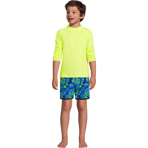 imageLands End Boys Long Sleeve UPF 50 Sun Protection Rash GuardElectric Yellow Neon