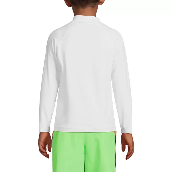 imageLands End Boys Long Sleeve UPF 50 Sun Protection Rash GuardWhite