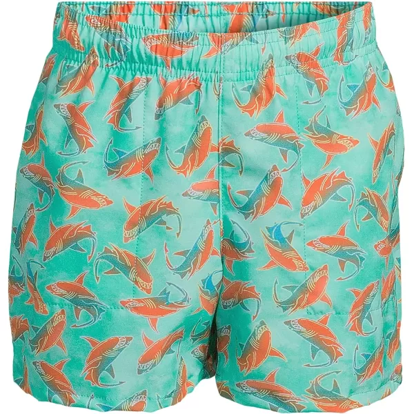 imageLands End Boys Short Length Swim TrunkIsland Aqua Bright Sharks