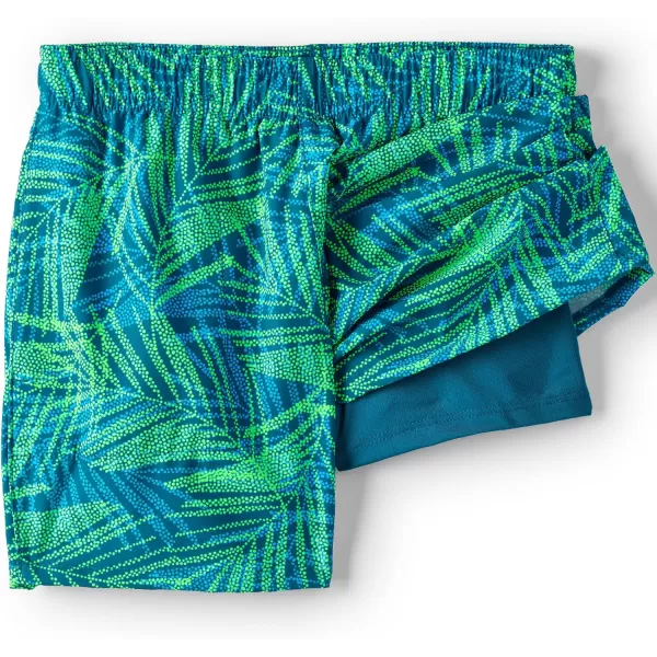 imageLands End Boys Short Length Swim TrunkParadise Teal Stipple Palm