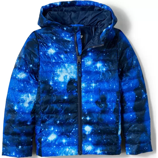 imageLands End Kids ThermoPlume Packable Hooded JacketBlue Galaxy Space