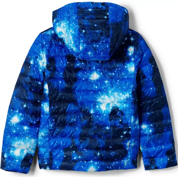 imageLands End Kids ThermoPlume Packable Hooded JacketBlue Galaxy Space