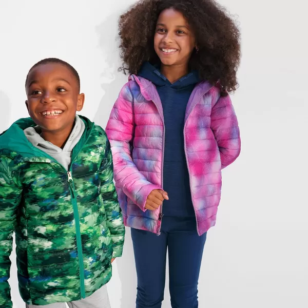 imageLands End Kids ThermoPlume Packable Hooded JacketPastel Watercolors