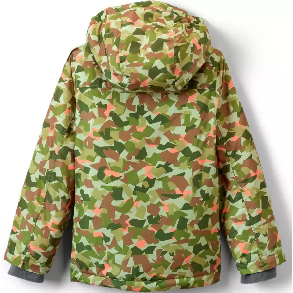 imageLands End Kids Winter JacketGreen Orange Geometric Print