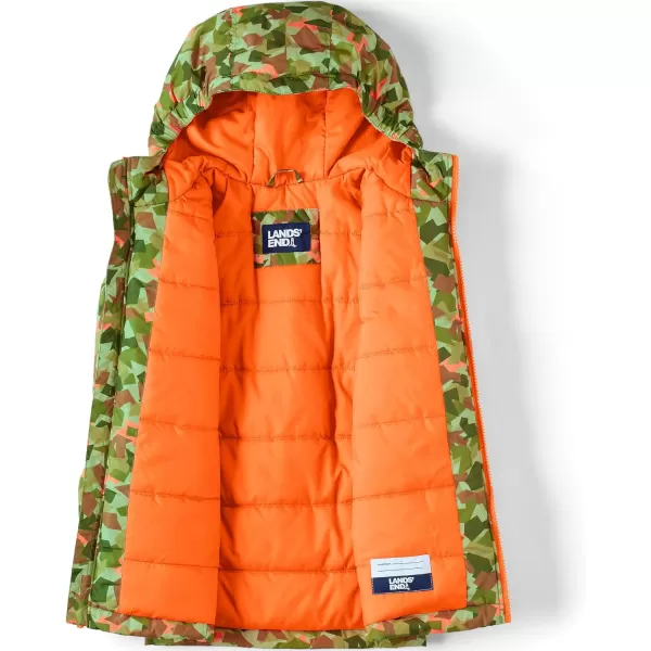 imageLands End Kids Winter JacketGreen Orange Geometric Print