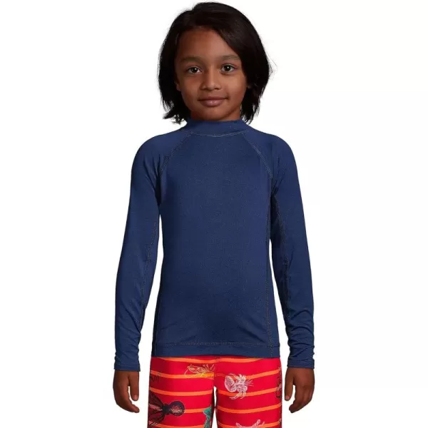 imageLands End Boys Long Sleeve UPF 50 Sun Protection Rash GuardDeep Sea Navy