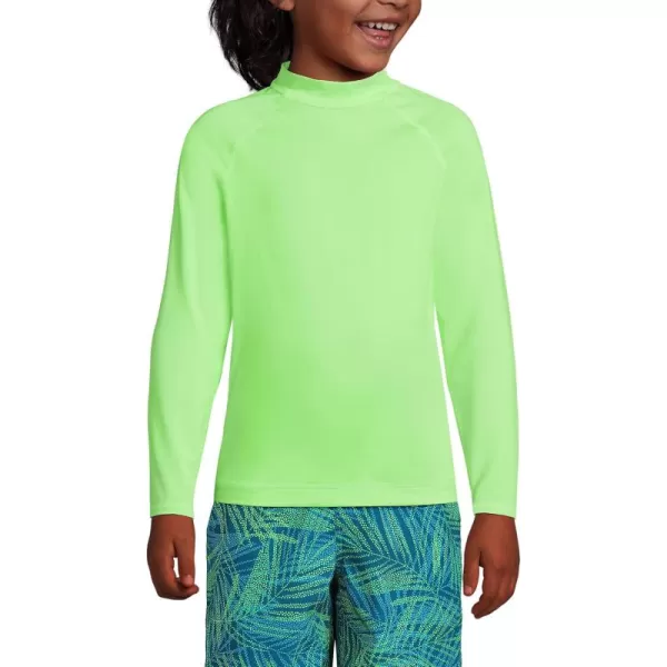 imageLands End Boys Long Sleeve UPF 50 Sun Protection Rash GuardElectric Lime