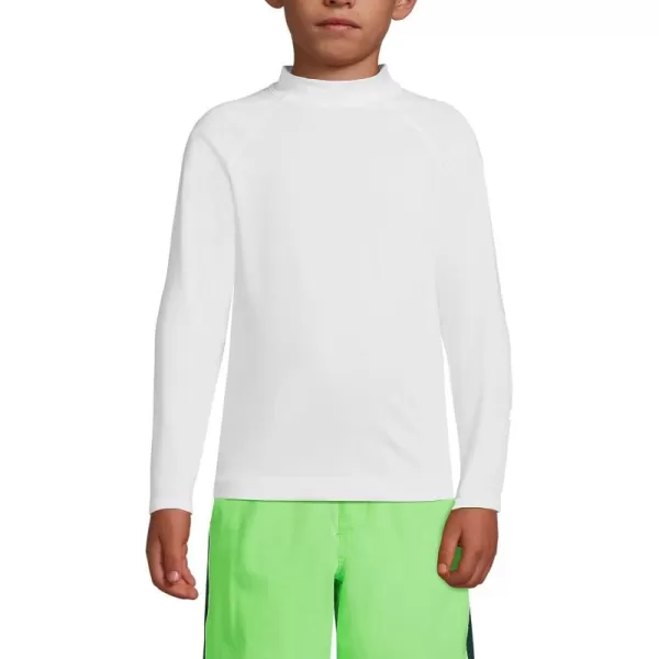 imageLands End Boys Long Sleeve UPF 50 Sun Protection Rash GuardWhite