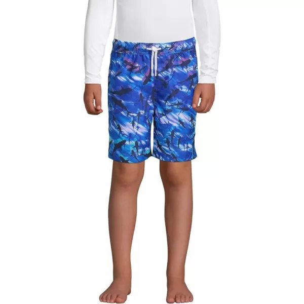 imageLands End Boys Print Swim TrunksCool Sharks