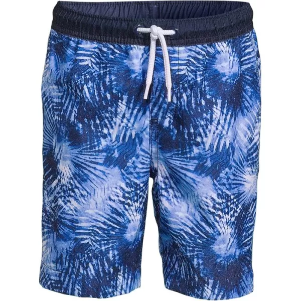 imageLands End Boys Print Swim TrunksDeep Sea Navy Tie Dye Palm