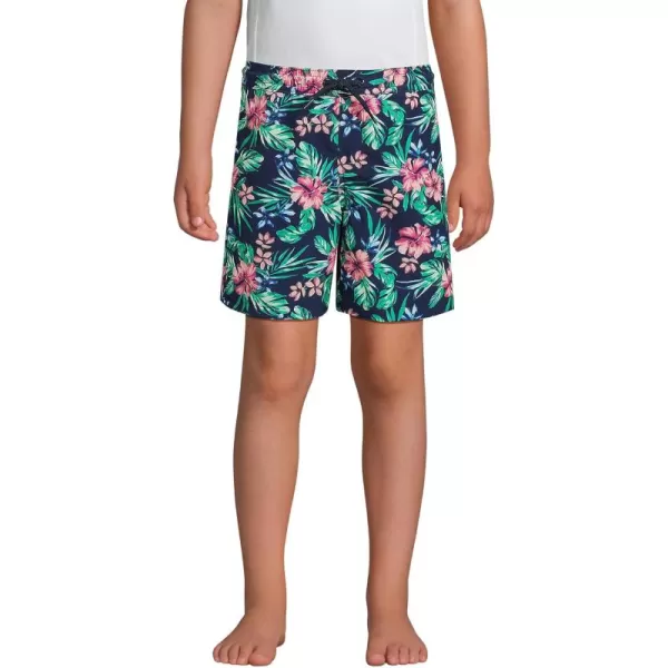 imageLands End Boys Print Swim TrunksDeep Sea NavyRosella Floral