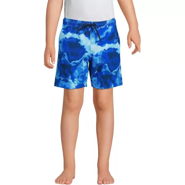 imageLands End Boys Print Swim TrunksElectric Blue Marble Tie Dye