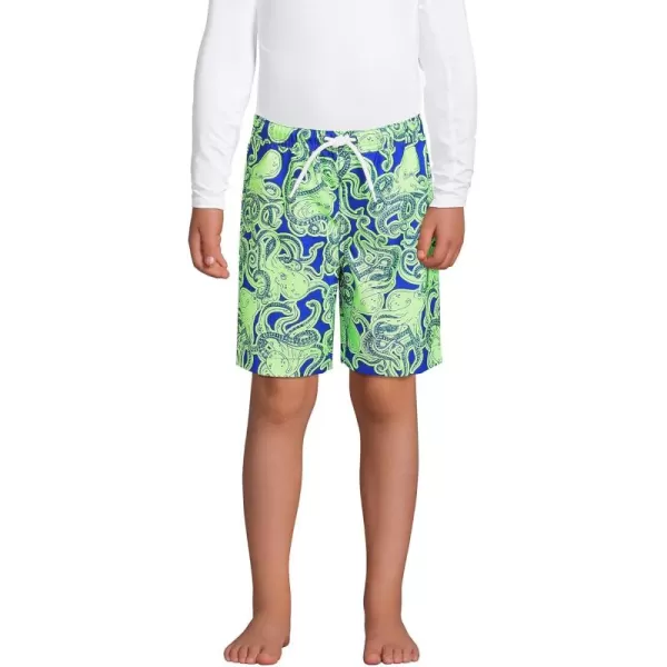 imageLands End Boys Print Swim TrunksElectric Blue Octopus