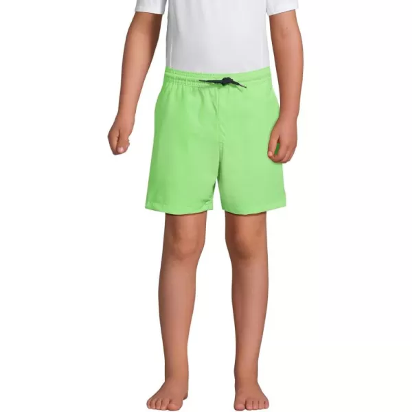 imageLands End Boys Print Swim TrunksElectric Lime