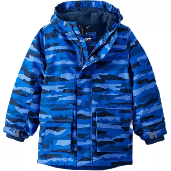 imageLands End Kids Squall Waterproof Insulated Winter ParkaRoyal Cobalt Mountain Camo